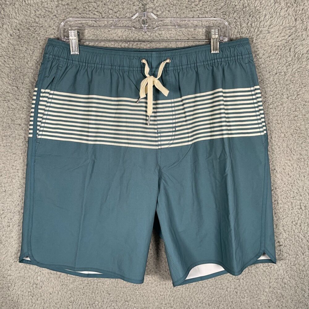 Fair Harbor The Anchor White Stripes Size XL Lined 8" Inseam